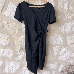 NWT New York & Company Black Asymmetrical Ruched Cocktail Dress